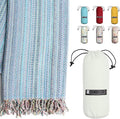 BAY LAUREL Turkish Beach Towel with Travel Bag 39 x 71 Quick Dry Sand Free Lightweight Large Oversized Towels Light
