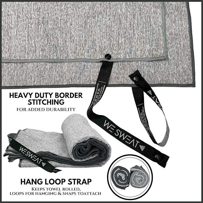 Microfiber Soft and Absorbent Gym Towels, Silver ION Odor-Free Absorbent Fiber, Fast Drying Men & Women Workout Gear for Body Sweat, Working Out, Towels, Sports Exercise Fitness Gear