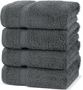 Chakir Turkish Linens Premium Cotton Absorbent Turkish Towels (Hand Towel - 4 Piece Dark Gray)