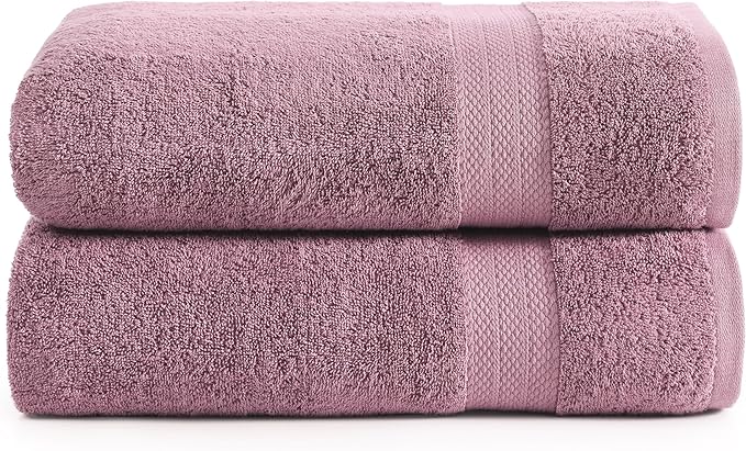LANE LINEN Oversized Bath Towels for Adults (35"x66") - 2 Pack - 100% Cotton Bath Sheet - Highly Absorbent, Pre Shrunk, Quick Dry - Daily Use XL Bath Towels Oversized Ideal for Guest - Wistful Mauve