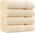 Superior Egyptian Cotton 4-Piece Bath Towel Set for Shower, Bath, Spa, Resort, Hotel, Soft Body Towels, Airbnb Essentials, Apartment, Dorm, Quick Dry, Absorbent, Bathroom Basics, Canary