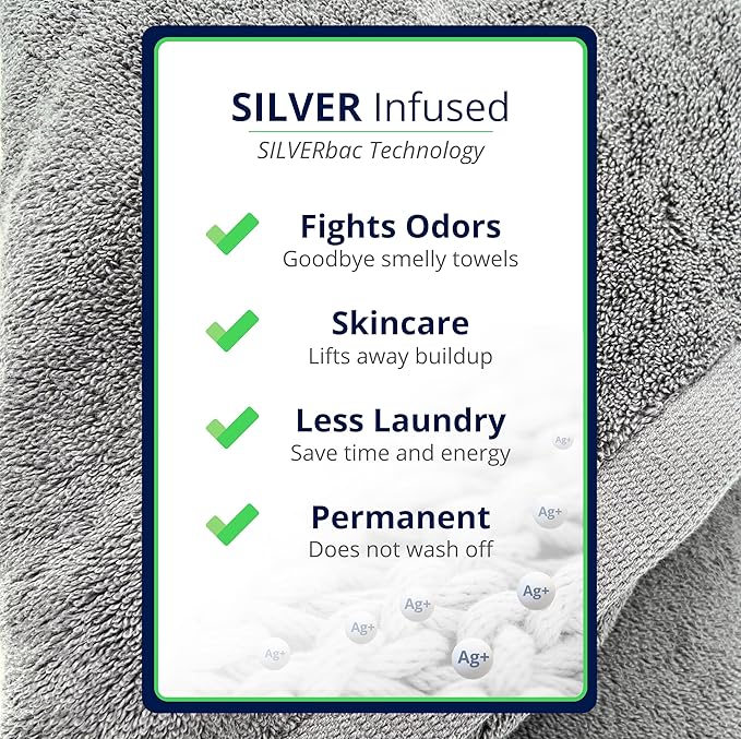 Lincoln & Palm 3 Piece Turkish Towels Set, Thick, Soft, Plush 700 GSM Spa & Hotel Quality, Silver Infused SILVERbac | Bath 58x30, Hand 30x16, Face Wash Cloth 13x13 (Navy, 3 Piece Towel Set)