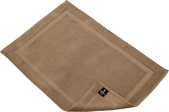 Bumble Towels Bliss Luxury 2 Pack Banded Bath Mats - 22" x 34" - Premium Quality Bath Mat Set - 1000 GSM - Soft Combed Cotton, Absorbent (Mocha)