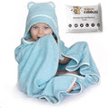 Premium Baby Bath Towel - Rayon Made from Bamboo Hooded Baby Towels - Newborn Baby Towel with Hood - Large Hooded Towel for Newborn Infant Boy Girl (Blue)