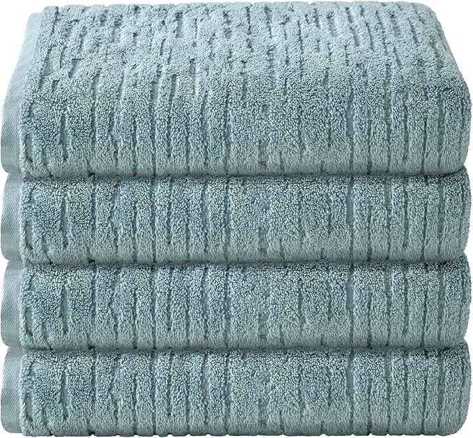 SKL Home CloudSoft Cotton Luxury 4 Pc Bath Towel Set, Teal