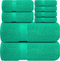 Infinitee Xclusives Luxury 100% Cotton Towel Set – 8 Piece Bathroom Towel Set (2 Bath Towels, 2 Hand Towels, 4 Washcloths) – Soft & Absorbent Towels for Bathroom (Vivid Green)