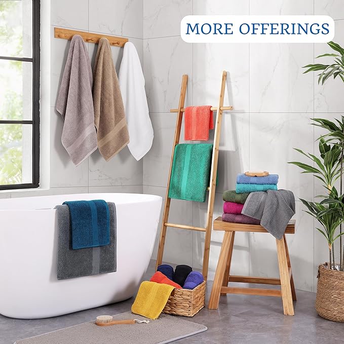 LANE LINEN 100% Mercerized Cotton Bath Sheets Set of 4 (35"x66") - Premium Quality Ring Spun Tech, Eco Friendly Extra Large Towel Sets - Oeko-TEX Certified, Daily Use Bathroom Towels - Platinum