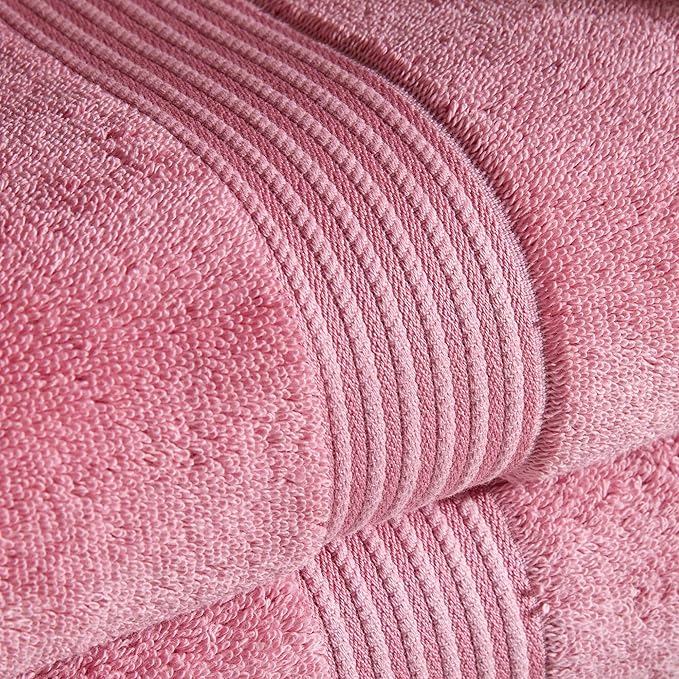 Christy Supreme Hygro 4 Piece Towel Set | Blush | 100% Luxury Supima Cotton | Ultra Soft | Super Absorbent | 650GSM | 2 Bath Sheets 2 Hand Towels