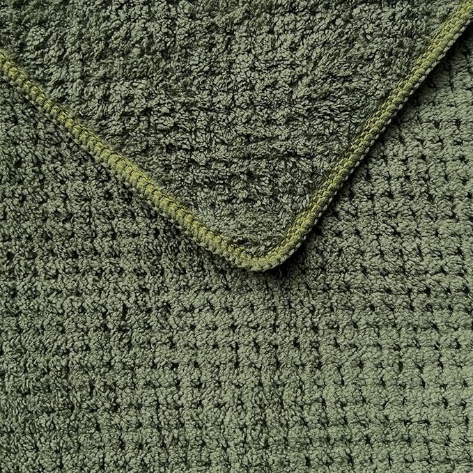 YTYC 29x59 Inch Bath Towels Set of 6 Large, Super Soft Lint Free Lightweight Microfiber Shower Towels for Bathroom 80% Polyester (Olive Green, 6 Piece)