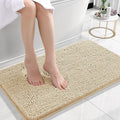 OLANLY Bathroom Rugs 24x16, Extra Soft Absorbent Chenille Bath Rugs, Rubber Backing Quick Dry, Machine Washable Bath Mats for Bathroom Floor, Tub and Shower, Home Decor Accessories, Beige