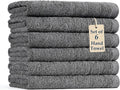 Casa Platino 100% Mercerized Cotton Hand Towels for Bathroom (16"x28") - Spa & Hotel Quality - Ring Spun - Quick Dry, Soft & Absorbent Bath Hand Towel Set of 6 - Pet Friendly, Pre Shrunk - Cool Grey