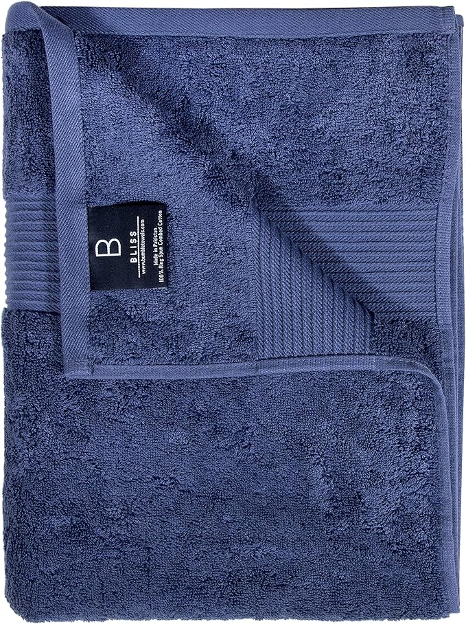 Luxury Oversized Bath Towels | Hotel Quality | Soft & Highly Absorbent |Quick Dry | 650 GSM Bath Sheets| Combed Cotton | Thick & FluffyBathroom Towels | Denim - 4 Pack