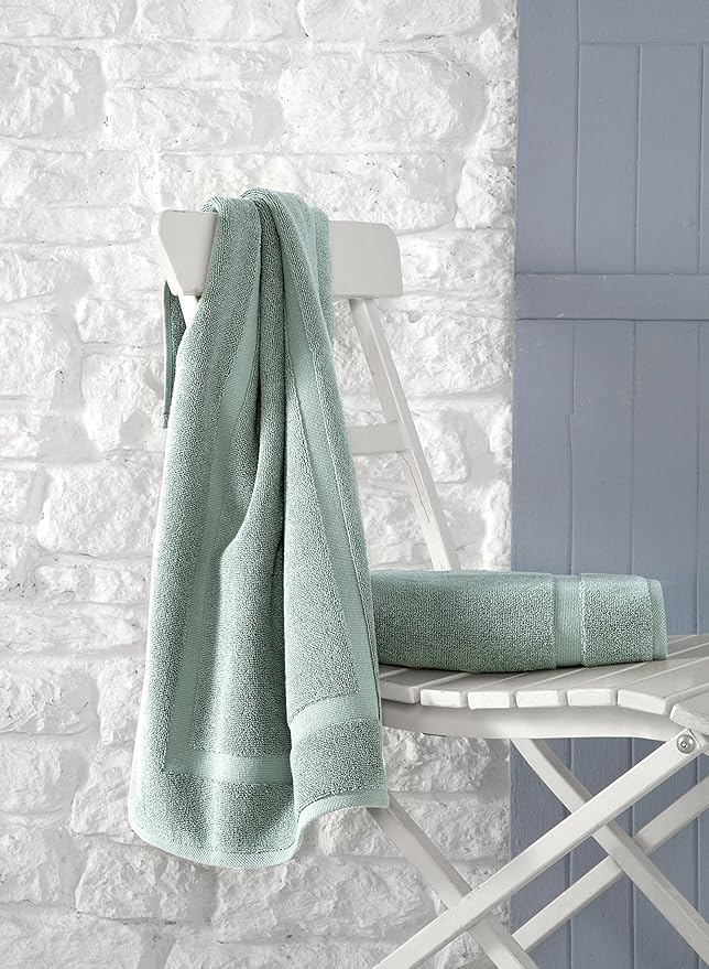 SALBAKOS 100% Turkish Cotton Extra Large Bath Sheet Set of 2 35x70 inch | Heirloom Quality | Hotel & Spa Collection | Soft, Absorbent Oversize Bath Towels | Made in Turkey (Green, 2 Bath Sheets)