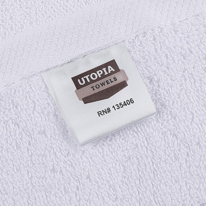 Utopia Towels 72 Pack Premium Hand Towels Set, (16 x 28 inches) 100% Ring Spun Cotton, Ultra Soft and Highly Absorbent 600GSM Towels for Bathroom, Gym, Shower, Hotel, and Spa (White)